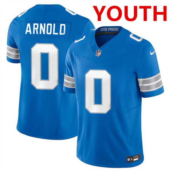 Youth Detroit Lions #0 Terrion Arnold Blue 2024 Draft F.U.S.E. Vapor Untouchable Limited Football Stitched Jersey Dzhi->youth nfl jersey->Youth Jersey
